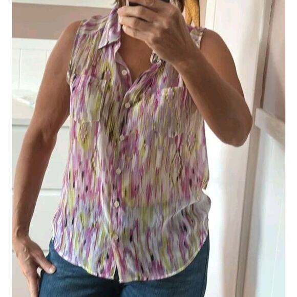 Bundle Of 4 Women's Small/XS Sleeveless Blouses Sheer/Semi Sheer Multiple Colors - Picture 14 of 15